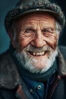 Smiling Old Man With Hat photo