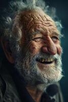 Smiling Old Man With Beard photo
