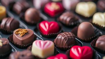 Close Up of Various Types of Chocolates photo