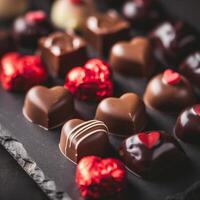 Close Up of a Tray of Chocolates photo