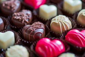 Assortment of Various Chocolates Close Up photo
