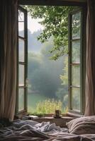 Open Window Overlooking Forest photo