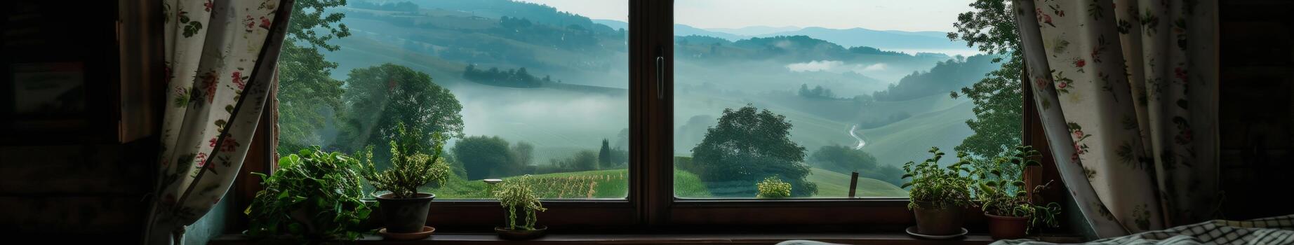 Mountain View Through Window photo