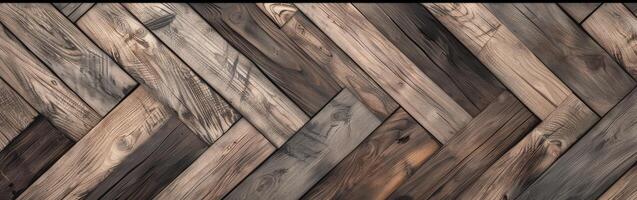Close Up of Wooden Floor With Chevron Pattern photo