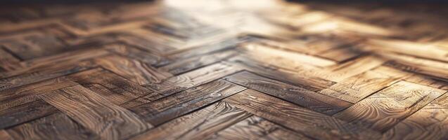 Close-Up of Wooden Floor With Blurry Background photo