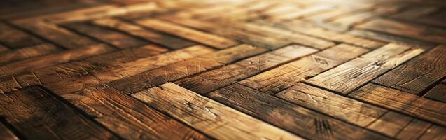 Close Up of Wooden Floor With Blurry Background photo