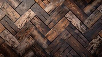 Wooden Floor With Herringbone Pattern photo
