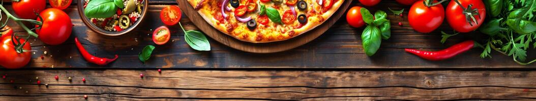 Abundant Variety of Vegetables on a Wooden Table photo