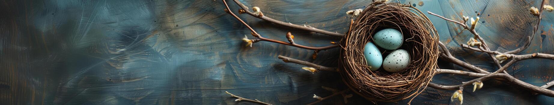 Birds Nest With Two Eggs photo