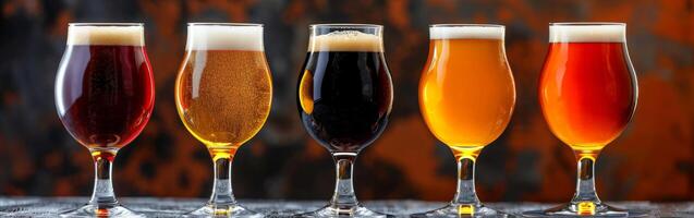 Assorted Beer Types in Glasses photo