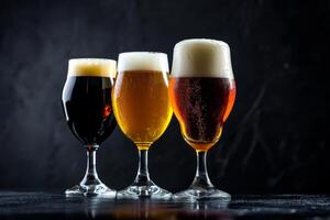 Three Different Types of Beer in a Row photo