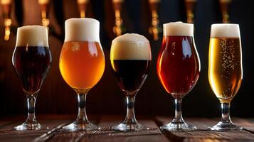 Assorted Beer Glasses on Display photo