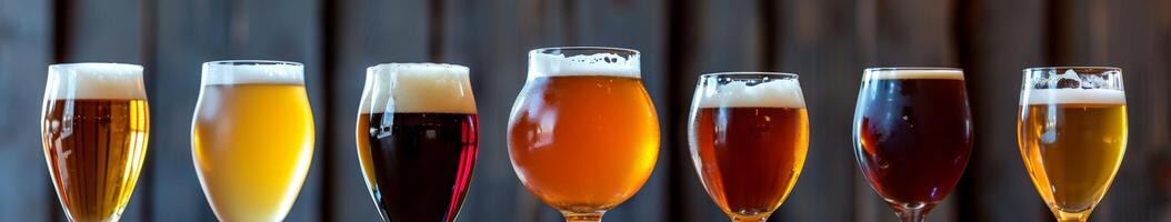 Assorted Beers in a Row photo