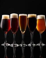 Assorted Beers Arranged in a Row photo