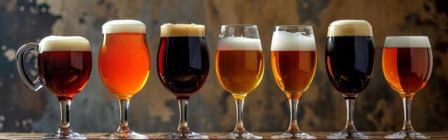 Assorted Beers in a Row photo