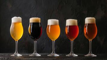 Assorted Beers in a Row photo