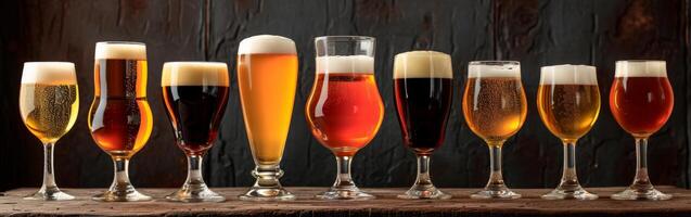 Assorted Beers in a Row photo