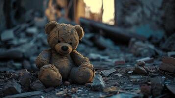 Teddy Bear In Ruins photo
