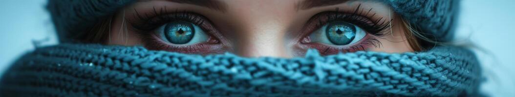 Close Up of a Person With Blue Eyes photo