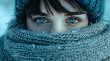 Close-Up of Person Wearing a Scarf photo