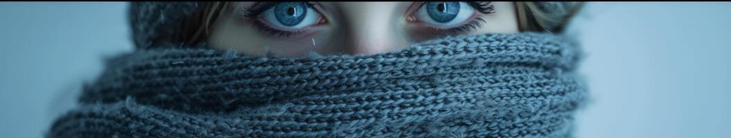 Close-Up of Person Wearing Scarf photo