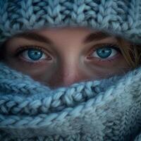 Close-up Portrait of a Person With Blue Eyes photo