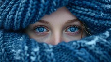 Close-Up of a Person With Blue Eyes photo