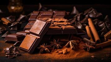 Assorted Chocolate and Spices on Table photo