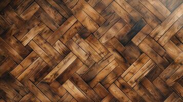 Detailed Brown Wooden Parquet Floor Texture, Ideal for Design and Backgrounds photo