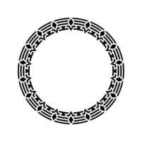 Ornamental pattern design circle frame. Ornamental Circular Knot Pattern. Border pattern design vector