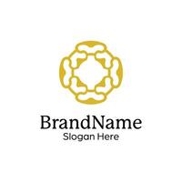 Abstract symmetric Mandala Pattern Logo Design Template vector