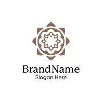 Abstract symmetric Mandala Pattern Logo Design Template vector