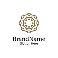 Abstract symmetric Mandala Pattern Logo Design Template vector