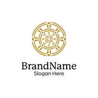 Abstract symmetric Mandala Pattern Logo Design Template vector