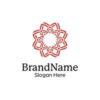 Abstract symmetric Mandala Pattern Logo Design Template vector
