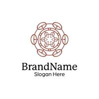 Abstract symmetric Mandala Pattern Logo Design Template vector