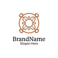 Abstract symmetric Mandala Pattern Logo Design Template vector