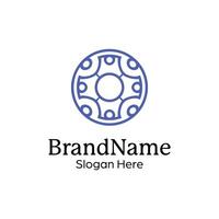 Abstract symmetric Mandala Pattern Logo Design Template vector