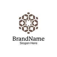 Abstract symmetric Mandala Pattern Logo Design Template vector