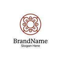 Abstract symmetric Mandala Pattern Logo Design Template vector