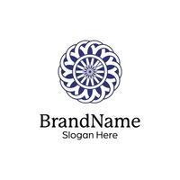 Abstract symmetric Mandala Pattern Logo Design Template vector