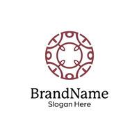 Abstract symmetric Mandala Pattern Logo Design Template vector