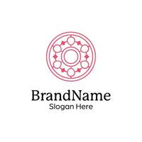 Abstract symmetric Mandala Pattern Logo Design Template vector