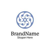 Abstract symmetric Mandala Pattern Logo Design Template vector