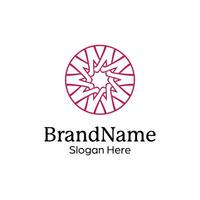 Abstract symmetric Mandala Pattern Logo Design Template vector