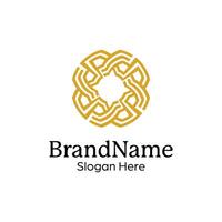 Abstract symmetric Mandala Pattern Logo Design Template vector