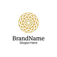 Abstract symmetric Mandala Pattern Logo Design Template vector
