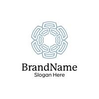 Abstract symmetric Mandala Pattern Logo Design Template vector