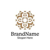Abstract symmetric Mandala Pattern Logo Design Template vector