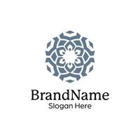 Abstract symmetric Mandala Pattern Logo Design Template vector